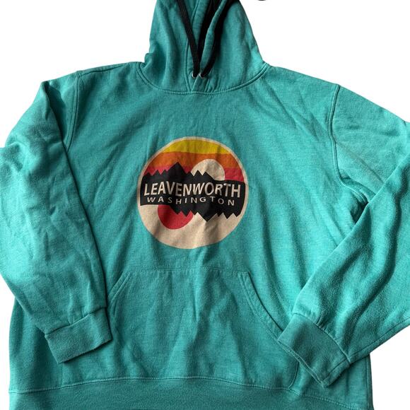 Lone rock Sweaters - Leavenworth size large teal pull over hoodie lone rock clothing